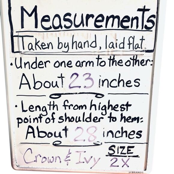 Crown & Ivy 2X partridge print navy orange pink white V-neck elbow sleeve - Picture 11 of 11